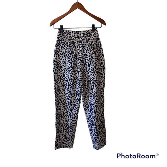 ZARA Cheetah Print High Waist Slouchy Belted Trousers - Picture 2 of 7